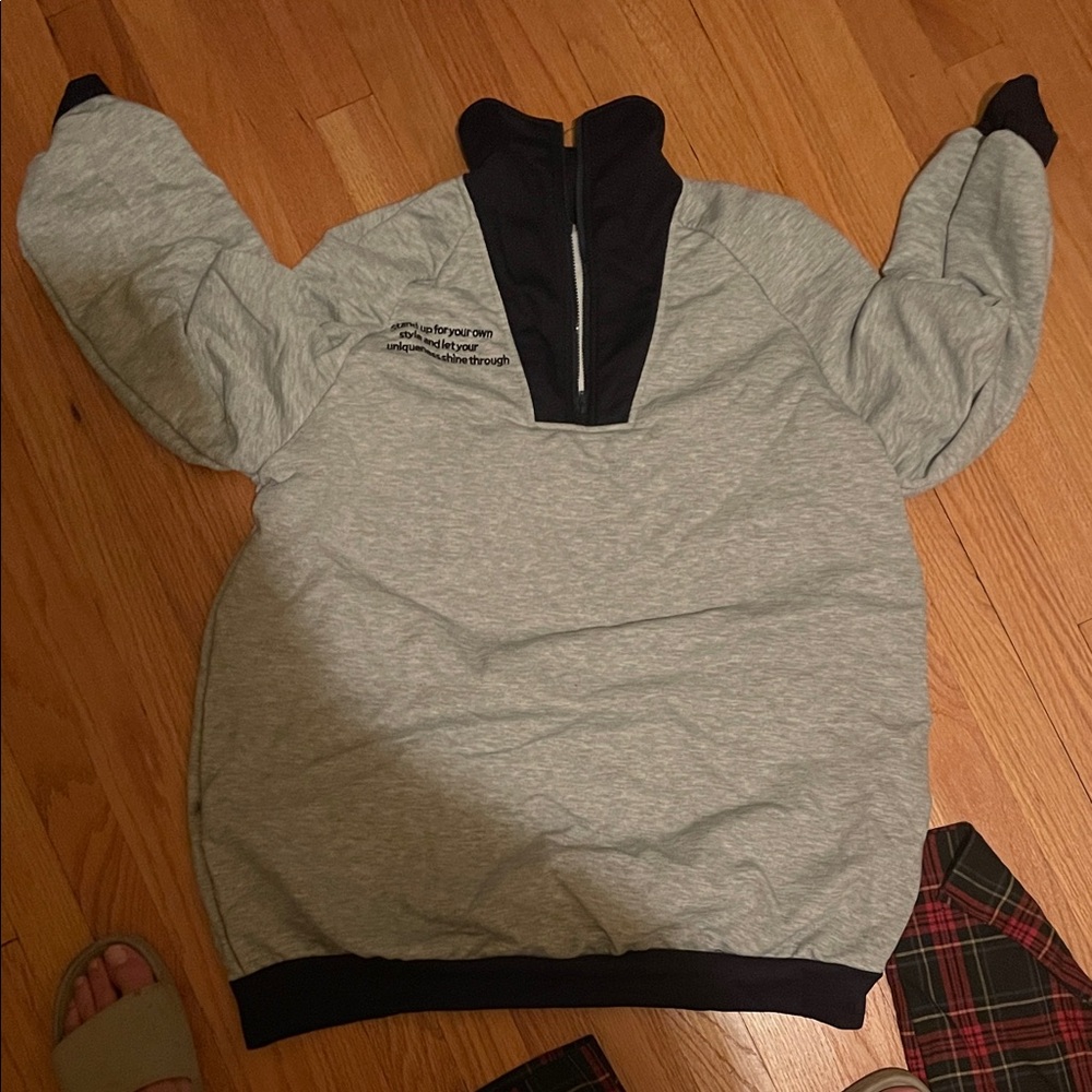 Gray Half-Zip Sweatshirt